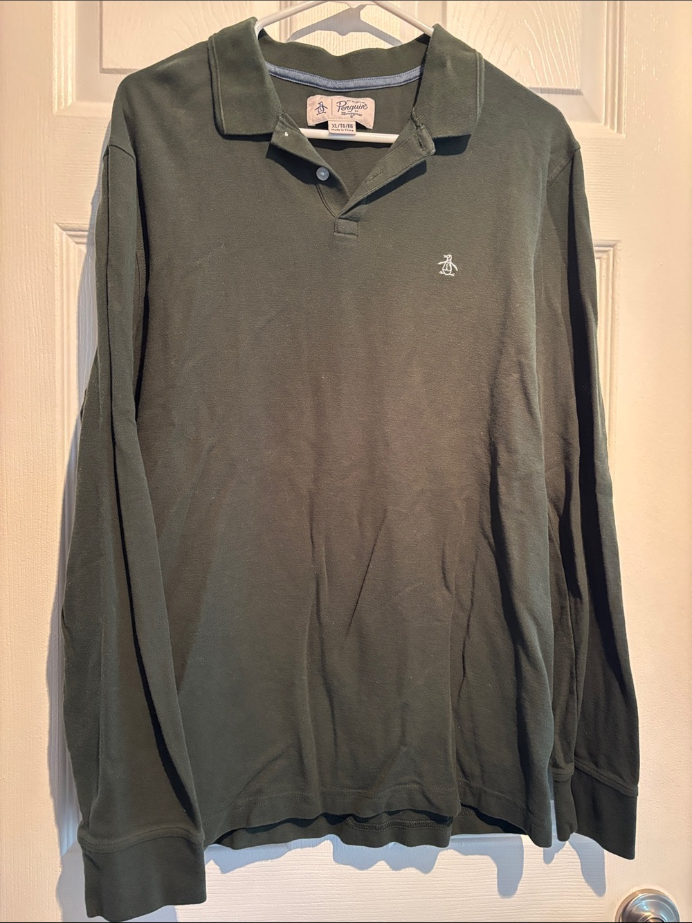 Original Penguin Men's Long Sleeve Polo - Olive